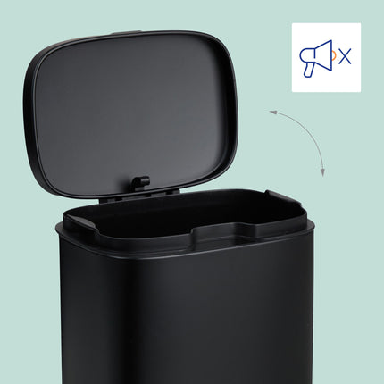 Poubelle de salle de bain murale, 3 L, couvercle à fermeture douce