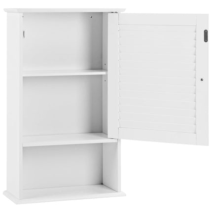 Wandmontierter Badezimmerschrank, verstellbare Einlegeböden, weiß