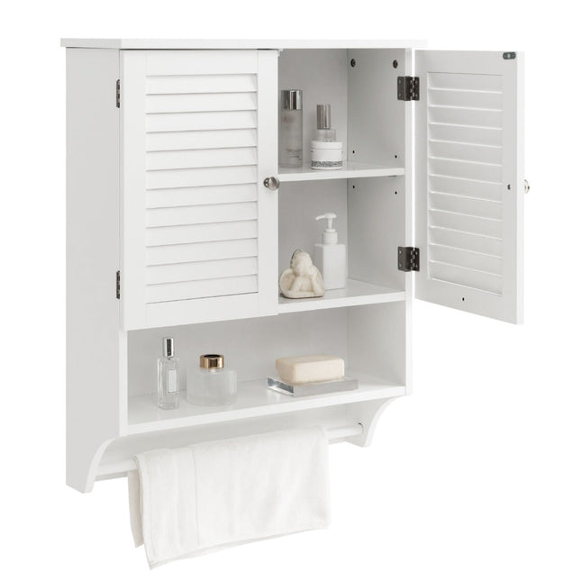 Wandmontierter Badezimmerschrank, weiß, 58x22x75 cm