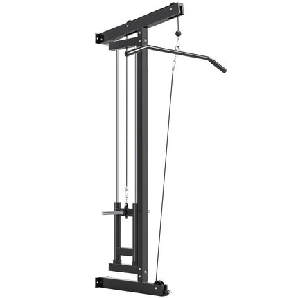 Wandmontierte Kabelzugmaschine, Stahl, Schwarz, Heimfitnessgerät