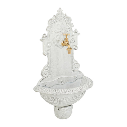 Wandmontierter Gartenbrunnen aus Gusseisen mit Hahn
