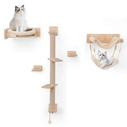 Ensemble de meubles muraux pour chat avec hamacs et lit