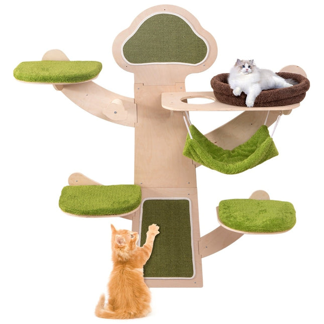 Arbre à chat mural avec hamac et griffoir