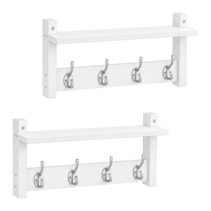 Wandgarderobe-Set, weiß – MDF & Eisen
