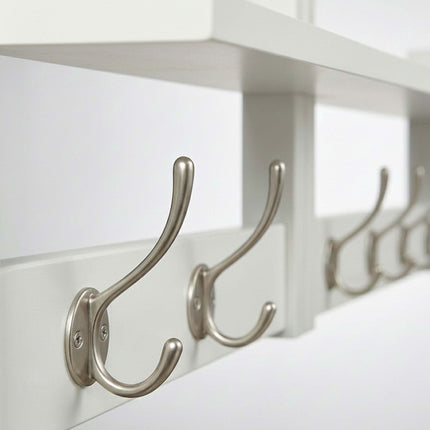 Wandgarderobe-Set, weiß – MDF & Eisen