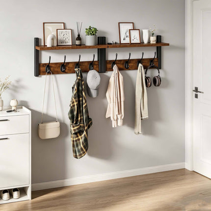 Wandgarderobe-Set, weiß – MDF & Eisen