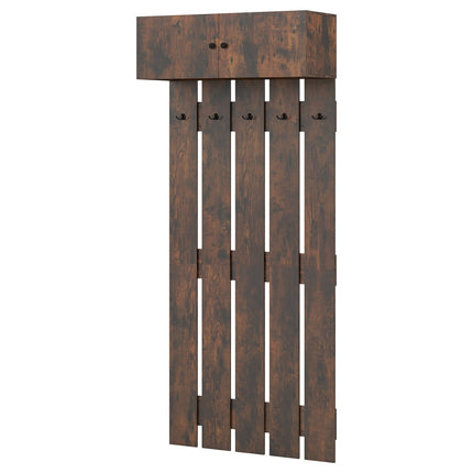 Wandgarderobe mit 5 Haken und 2-türigem Schrank