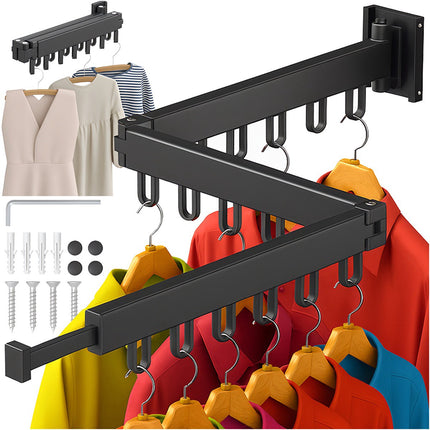 Wandmontierbarer, klappbarer Wäschetrockner, 18 Haken