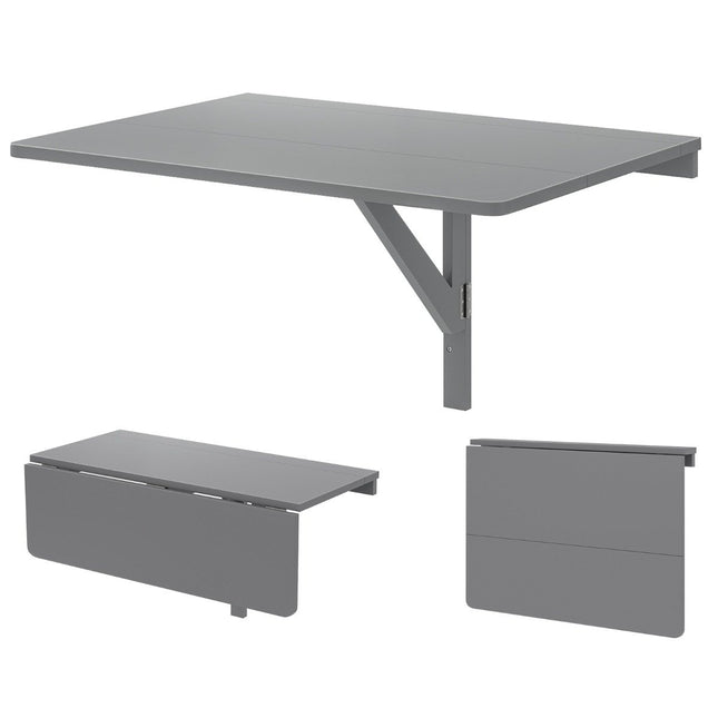 Bureau mural pliable, gain de place, 80 x 60 cm, gris