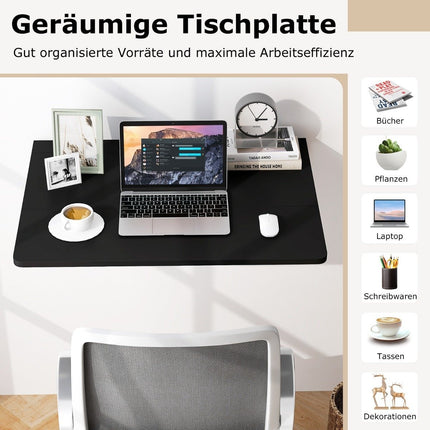 Table pliante murale, gain de place, table de cuisine, table murale pliante, 80x60 cm, noir