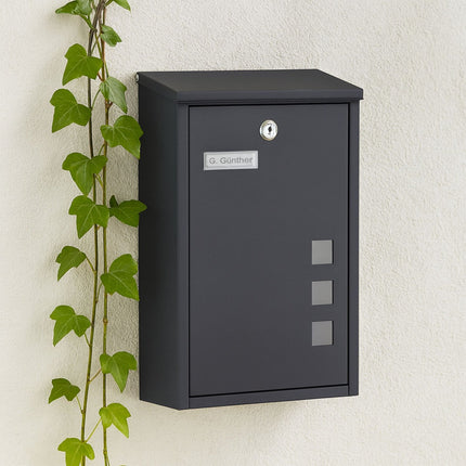 Wandbriefkasten mit Sichtfenstern