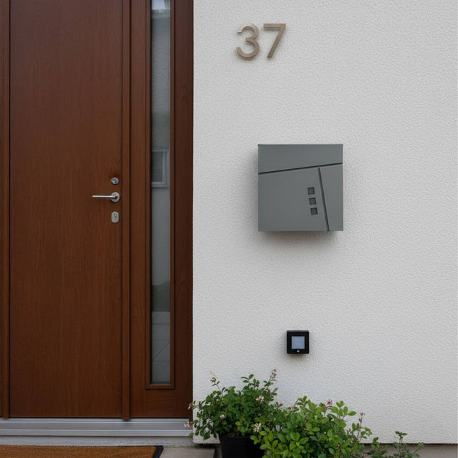 Boîte aux lettres murale avec porte-journaux, résistante aux intempéries
