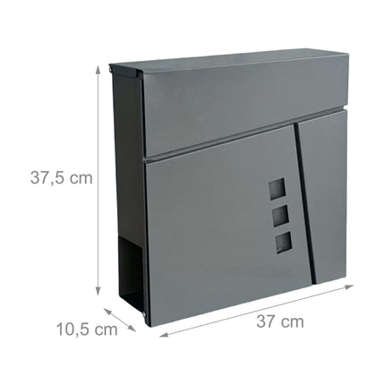 Boîte aux lettres murale avec porte-journaux, résistante aux intempéries