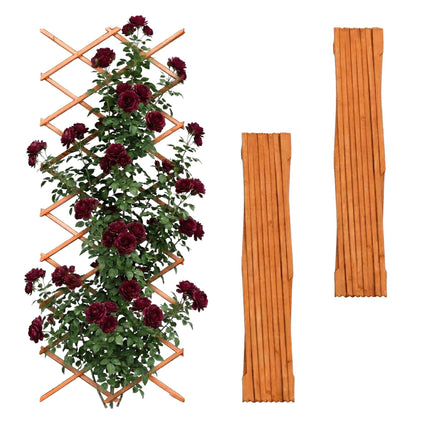 Ensemble de treillis mural pour plantes, 3 pièces extensibles en bois