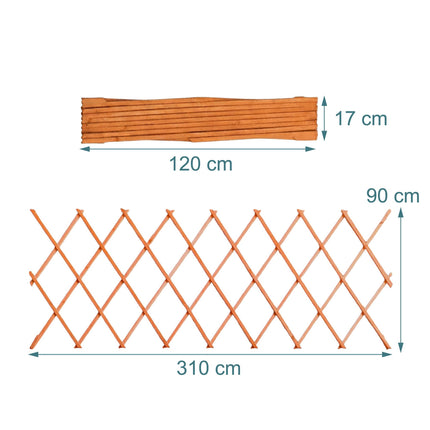 Ensemble de treillis mural pour plantes, 3 pièces extensibles en bois