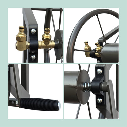 Wandmontierter Edelstahlschlauchaufroller mit Adapter