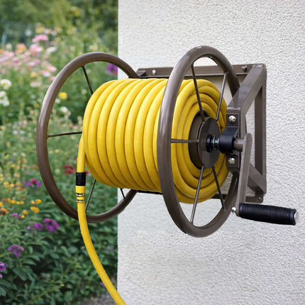 Wandmontierter Edelstahlschlauchaufroller mit Adapter