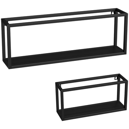 Wandregal-Set aus Stahl, Schwarz, 15 kg Tragkraft