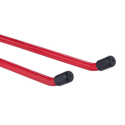 Porte-outils mural, acier rouge, double crochet