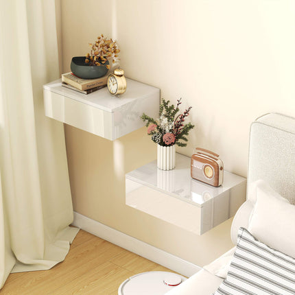 Wandmontierte Nachttische, Set, Schublade, Spanplatte