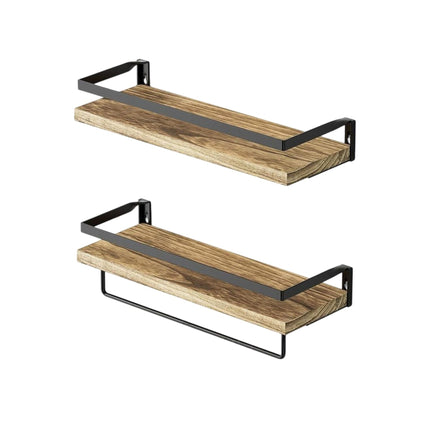 Wandregale, 2er-Set, Holz und Eisen