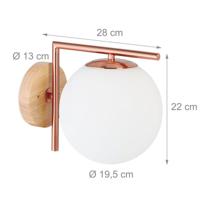 Applique en verre couleur cuivre