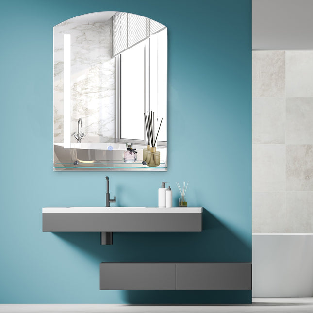 LED-Badezimmerspiegel mit Ablage, wasserdicht, 50x15,5x70cm