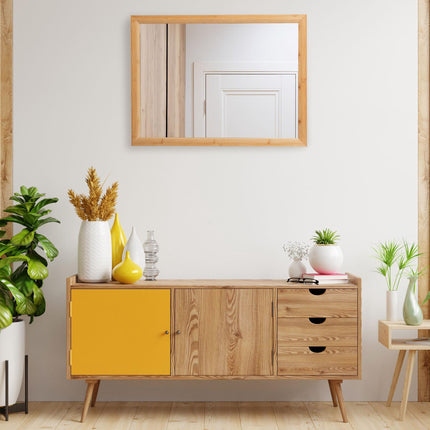 Miroir mural avec cadre en bambou