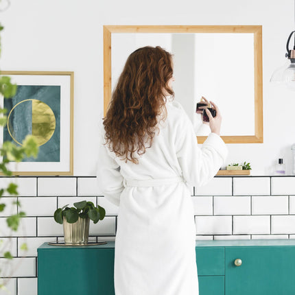 Miroir mural avec cadre en bambou