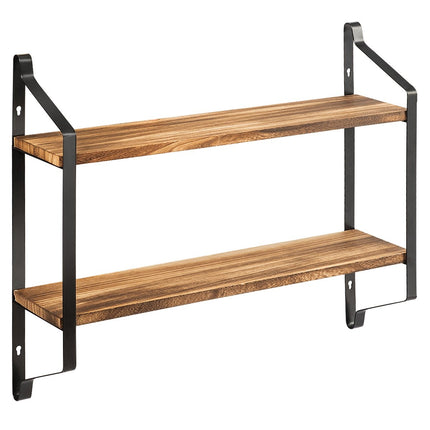 Etagère murale 2 niveaux étagère flottante étagère murale suspendue 60 x 15 x 51 cm
