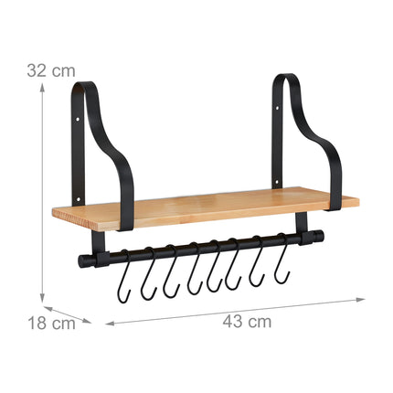 Wandregal für die Küche mit Haken