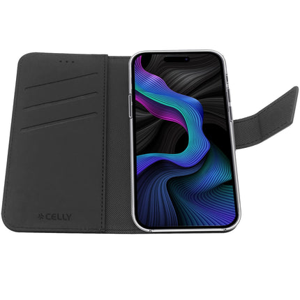 Wally Wallet Case iPhone 15 Schwarz