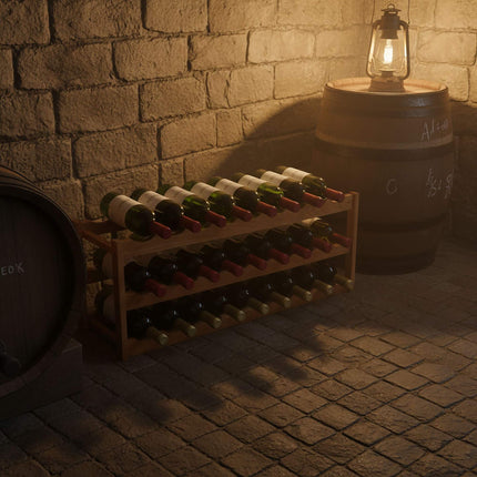 Casier à vin en noyer pour 24 bouteilles
