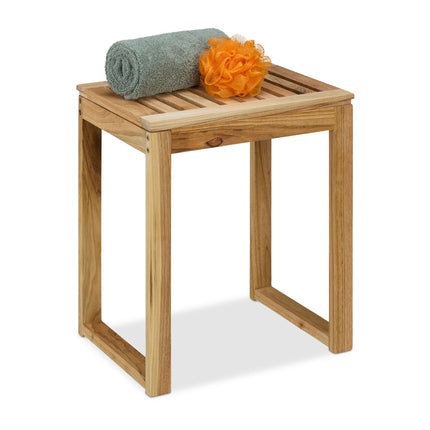 Tabouret de salle de bain en bois de noyer - Usage domestique polyvalent