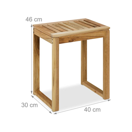 Tabouret de salle de bain en bois de noyer - Usage domestique polyvalent