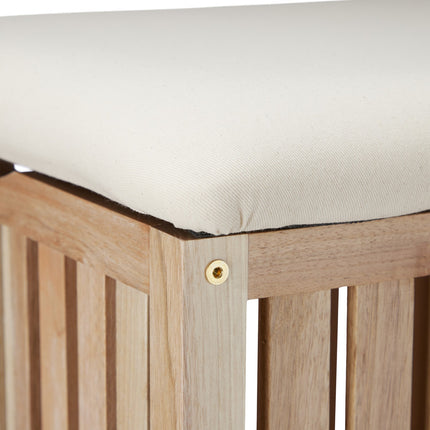Waschkorb aus Nussbaumholz mit Sitzfunktion