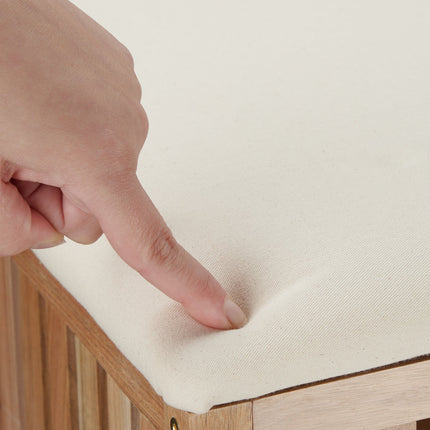 Waschkorb aus Nussbaumholz mit Sitzfunktion