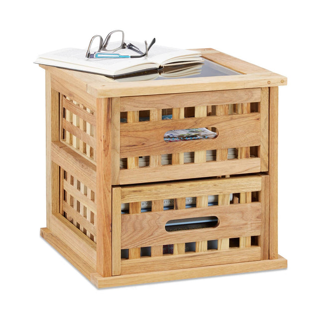 Table d'appoint en noyer avec 2 tiroirs