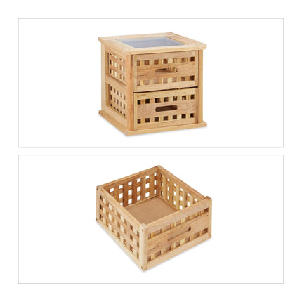 Table d'appoint en noyer avec 2 tiroirs