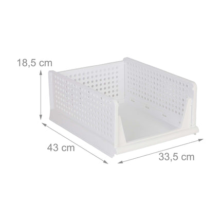 Ensemble de rangement pour armoire, 5 boîtes blanches empilables