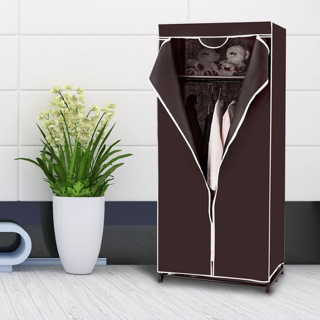 Armoire armoire textile armoire armoire en tissu avec tringle à vêtements 75x50x170cm