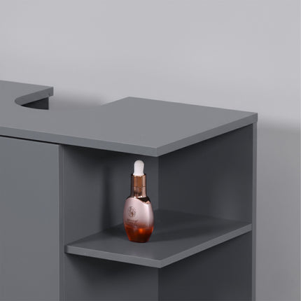 Meuble sous-vasque avec porte et 6 étagères ouvertes