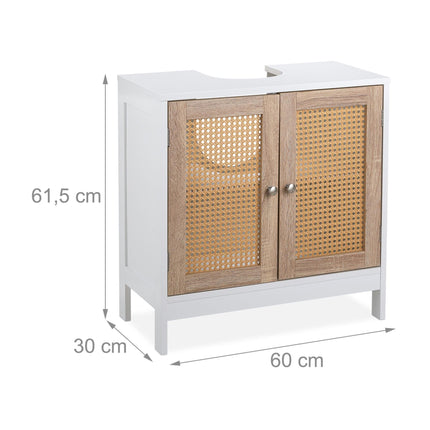 Waschbeckenschrank mit Rattantüren
