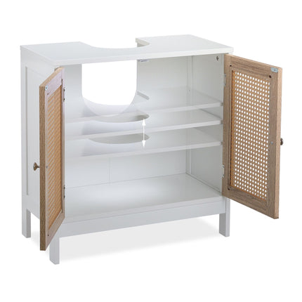 Waschbeckenschrank mit Rattantüren