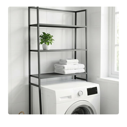 Étagère supérieure pour machine à laver, unité de rangement à 3 niveaux, noire