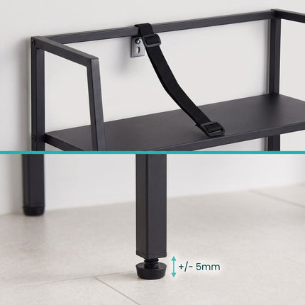 Étagère supérieure pour machine à laver, unité de rangement à 3 niveaux, noire