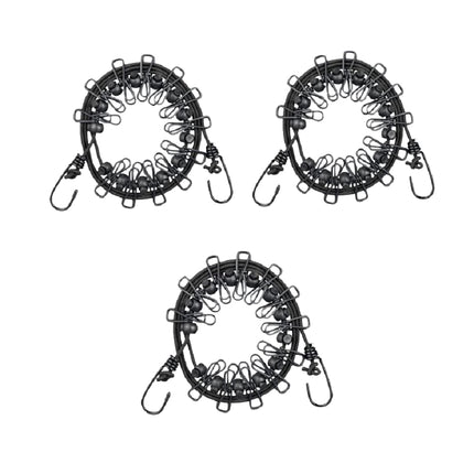 Corde à linge avec 12 pinces, lot de 3