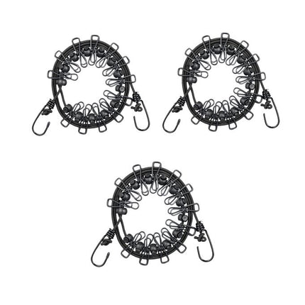 Corde à linge avec 12 pinces, lot de 3