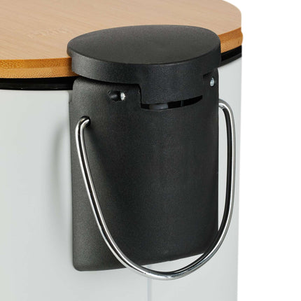 Poubelle de salle de bain 3 litres avec couvercle en bambou