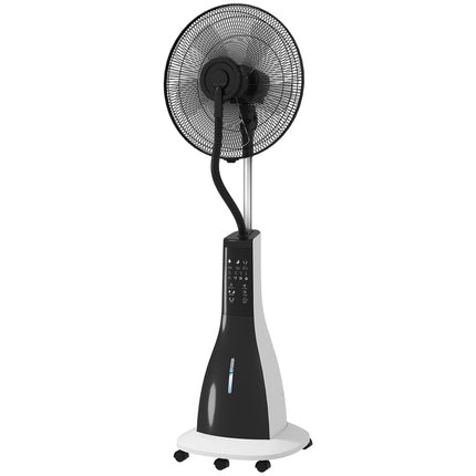 Ventilateur de refroidissement à eau sur pied avec brouillard de pulvérisation, télécommande, minuterie oscillant à 3 niveaux, réservoir d'eau de 3 L, ventilateur à eau de 90 W avec roues de 125 cm Aosom